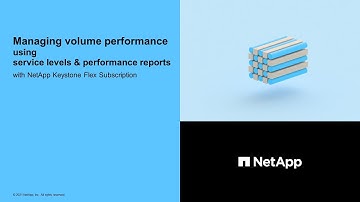 Managing Volume Performance by Using Service Levels and Performance Reports