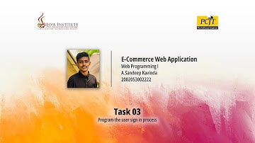 Web Project Task 03| 1st Year | Semester 01 | Java Institute | Sandeep Kavinda