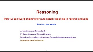 Part 10: backward chaining for automated reasoning in natural language