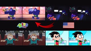 4kids Censorship in FNF D side, South Park, Teen Titans