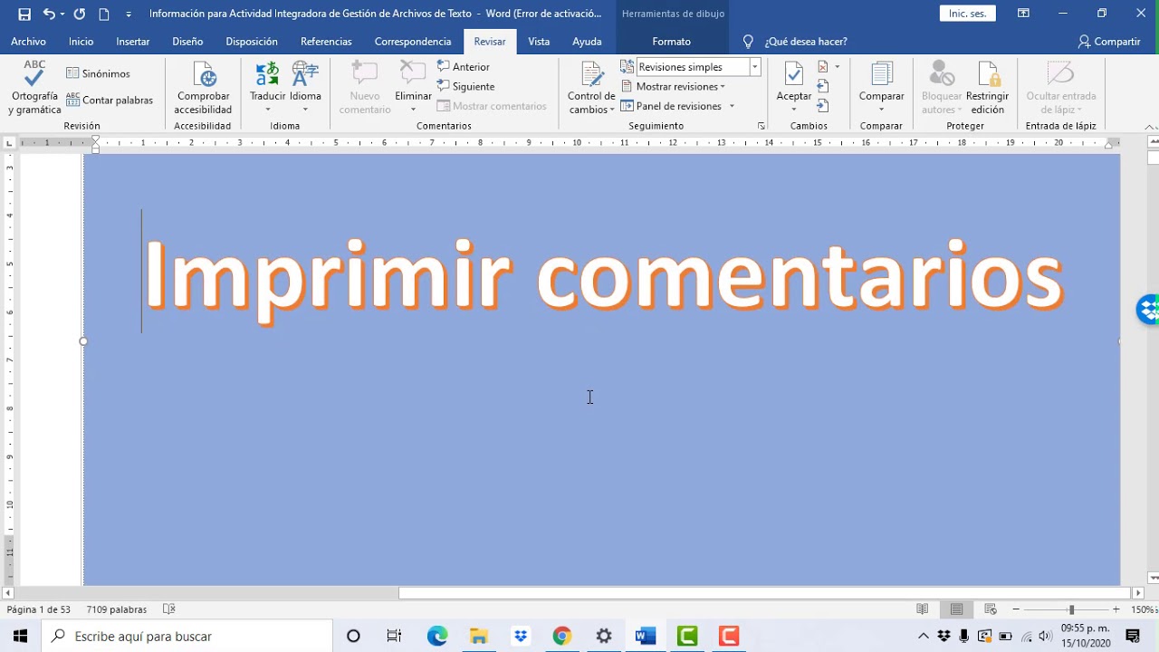 Como Imprimir Desde Word Imprimir comentarios en un documento de Word - YouTube