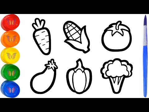 Учимся рисовать простые рисунки. Рисунок Раскраска Овощи.