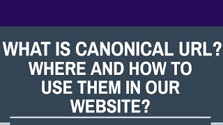 what is canonical url how to implement on website 2018