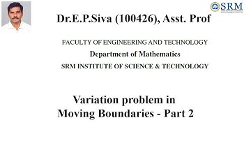 Variation problem in moving Boundaries 2 | M.Sc Mathematics