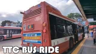 TTC 81 Bus Ride from Thorncliffe Park & Overlea Blvd to Pape Subway Station
