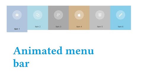 Animated fixed width horizontal menu bar (navigation bar)