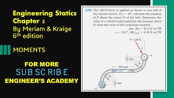 P2-55 | Engineering Statics | 6th Edition | Moments | Engineers Academy