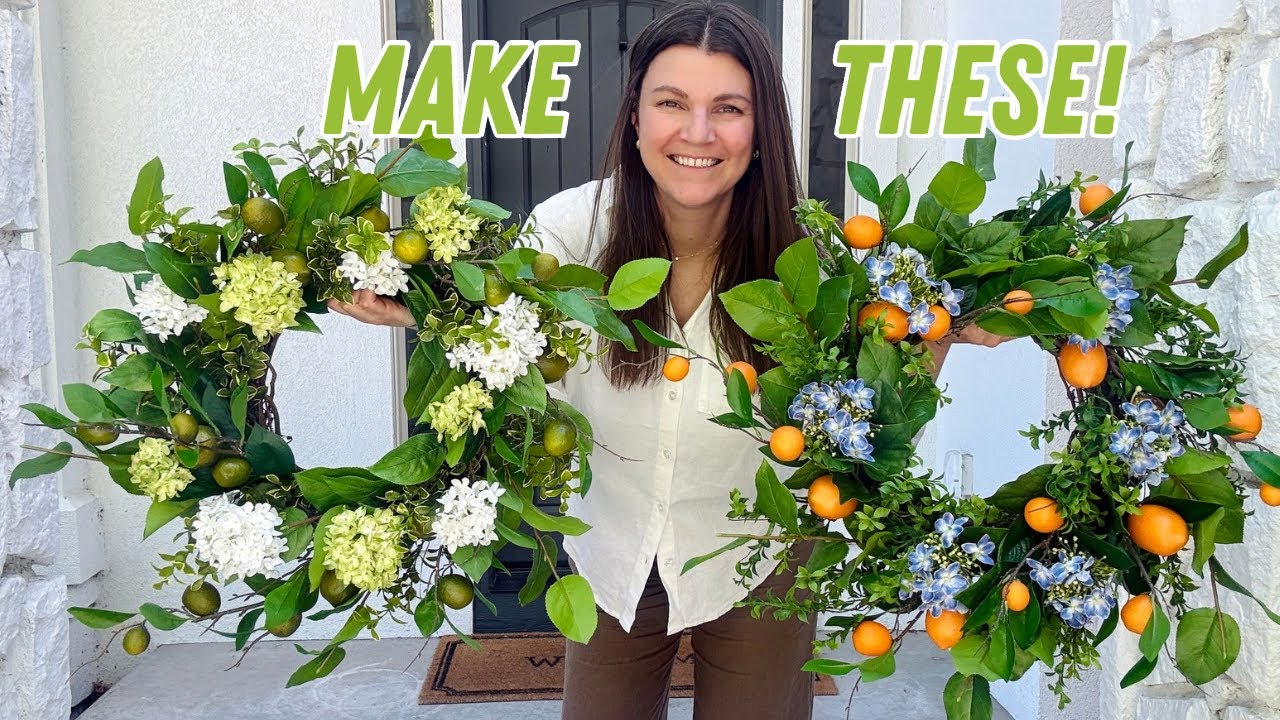 DIY summer citrus wreaths that look almost real! 🍋‍🟩🍊 wreath