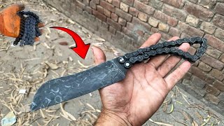 Forging a Damascus knife from old bike chain | Forged In Fire | Skilled Hands.