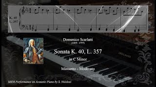 D. Scarlatti: Sonata in C Minor K 40 L 357, Minuetto - Moderato (Piano)