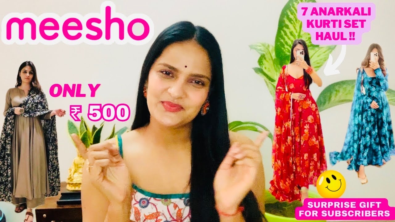 Huge MEESHO Anarkali Kurta Sets!!💕Starting at Rs.500 only🤗| Try on haul ...
