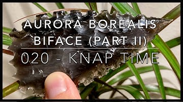 020 Aurora Borealis Obsidian (Rainbow) Serrated Biface Part 2 - Northern Lights Series