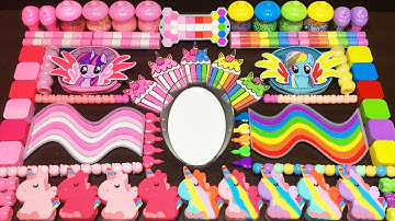 PINK vs RAINBOW  UNICORN Slime ! Mixing Random Things Into Glossy Slime ! Satisfying Videos #1141