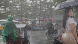 SUPER CRAZY RAIN! A VILLAGE PARADISE DESTROYED BY ASIA'S BIGGEST RAIN STORM AND WIND STORM!