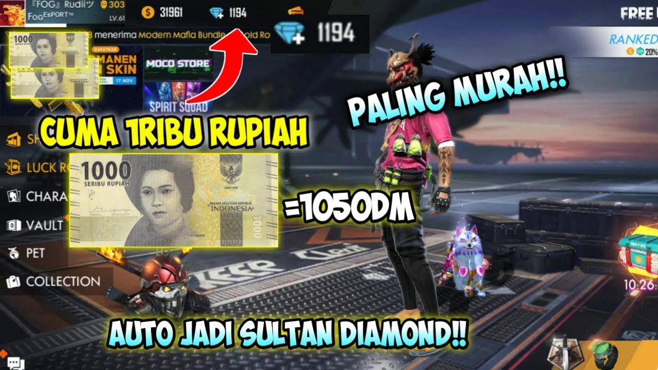 500 JUTA DIAMOND FF!! CARA MENDAPATKAN DIAMONDS FF GRATIS ... - 