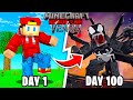 I Survived 100 Days in HARDCORE Minecraft as VENOM...