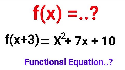 Functional Equation || F(x) =?