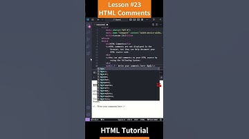 HTML Tutorial - Lesson 23: HTML Comments #shorts  #html #html5 #html5tutorial #htmlcourse