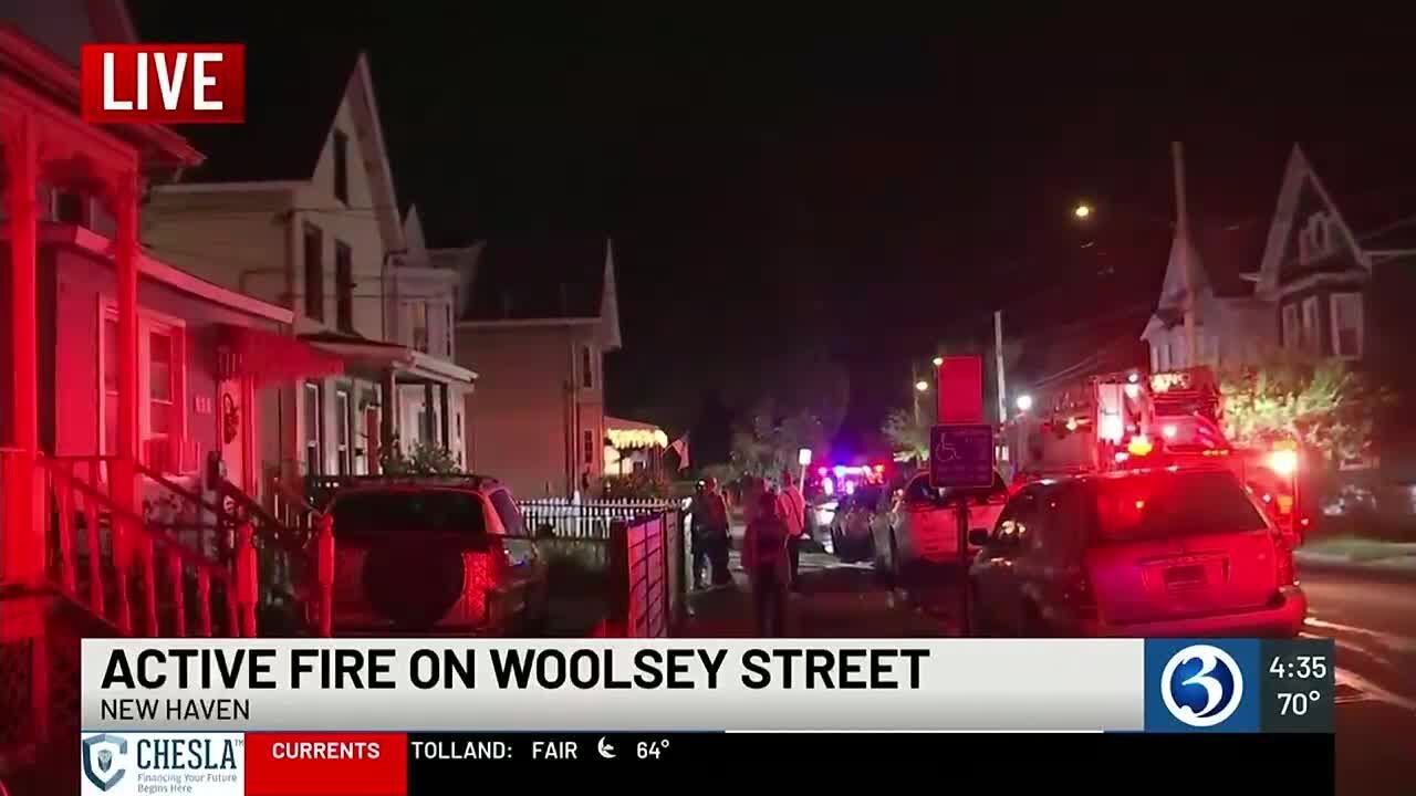 Crews fight blaze on Woolsey Street in New Haven - YouTube