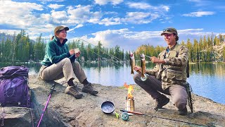 YOSEMITE TROUT FISHING!  Remote Backpacking with my Wife! (Catch, Cook, & Camp)