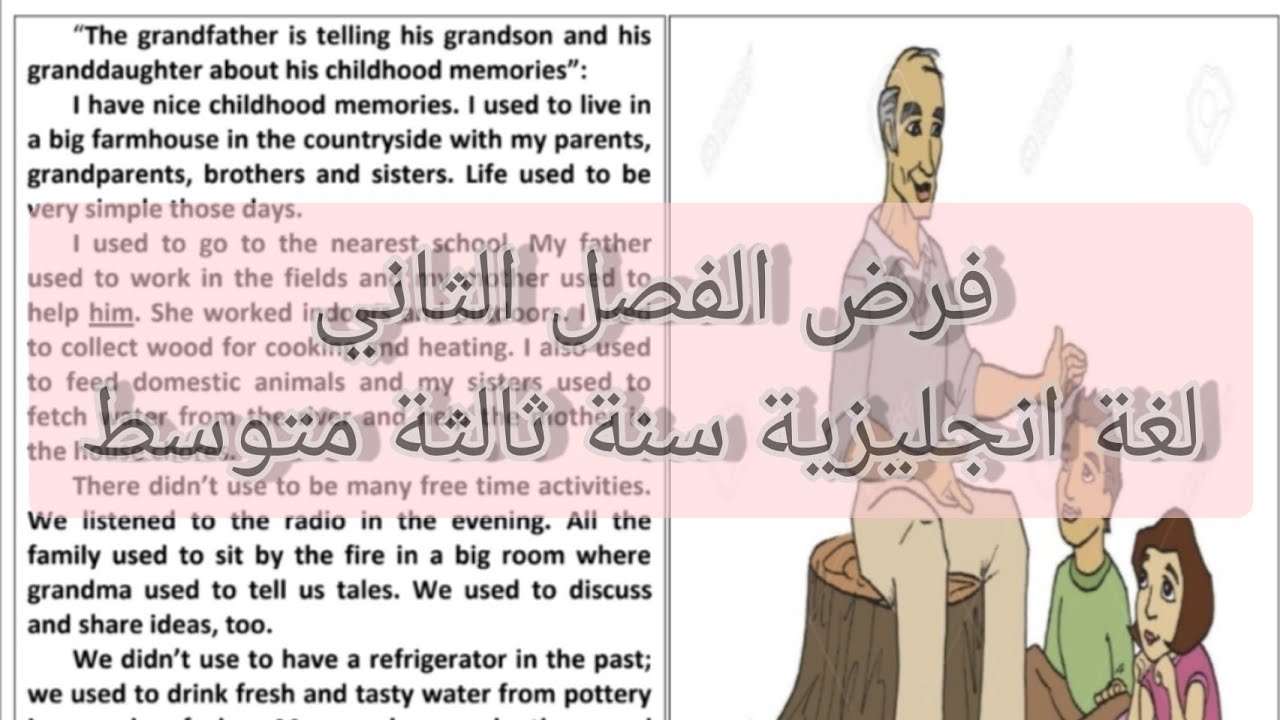 فروض الفصل الثاني لغة انجليزية سنة ثالثة متوسط