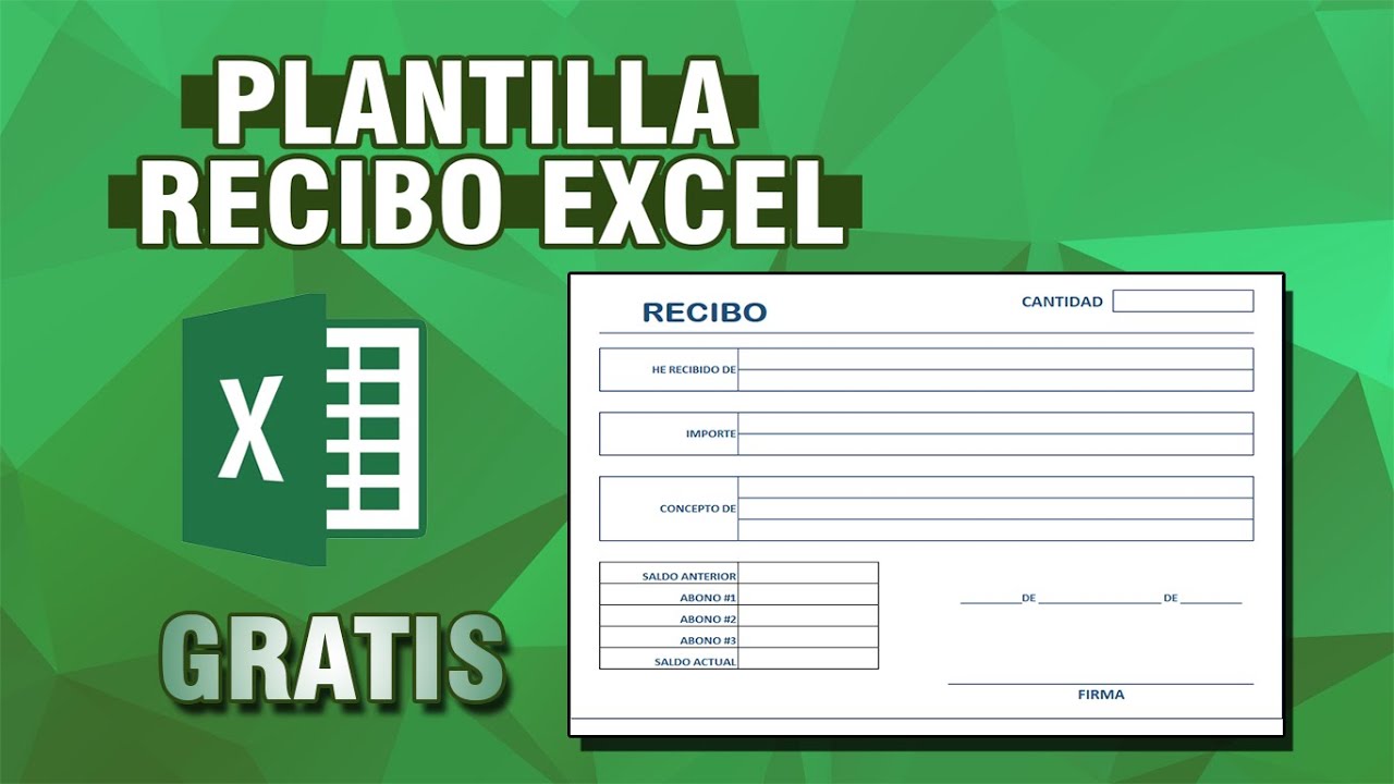 FORMATO DE RECIBO EN EXCEL YouTube