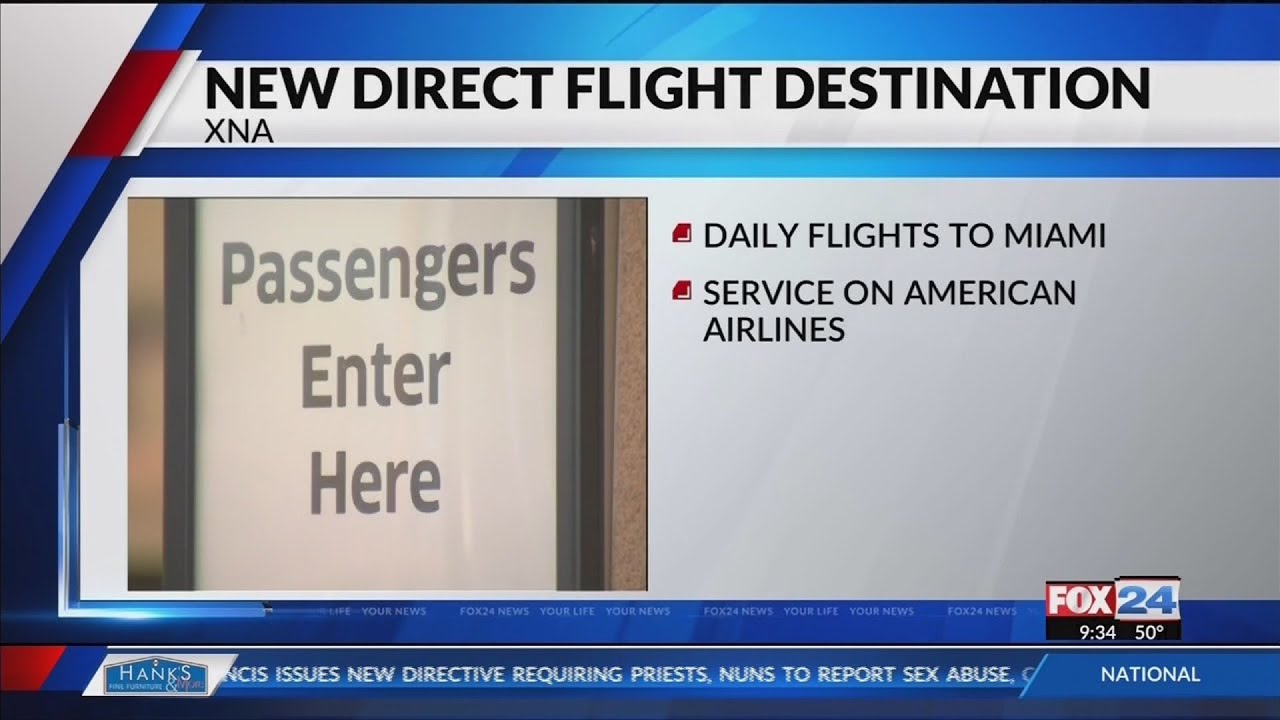 XNA to offer Miami daily service flight in December (Fox 24) YouTube