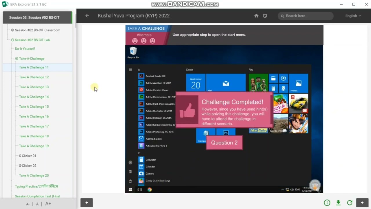 Session 1:2:3:4:5 Take A Challenge 