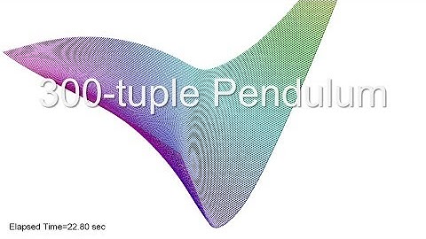300-tuple Pendulum in Spring-Mass System / simulation / chaos