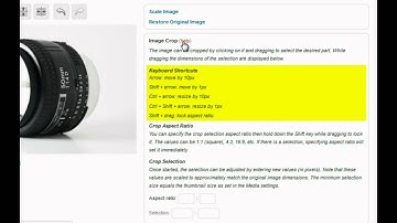 Wordpress video tutorial -35-Using the image editor to crop or scale