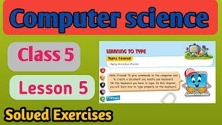 Class 5 Computer Q&A chapter 5 Learning to Type|| Solved exercises|| Army Public School book
