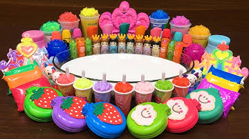 Mixing Random into GLOSSY Slime ! Satisfying Slime Video #359