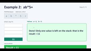 Evaluation of postfix expression using stack