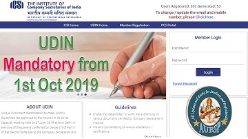 ICSI UDIN mandatory from 1st Oct 2019 for every document attested by Practising Company Secretaries
