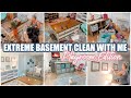 EXTREME CLEAN WITH ME BASEMENT PLAYROOM-CLEANING MOTIVATION-DECLUTTER+ORGANIZE YOUR SPACE