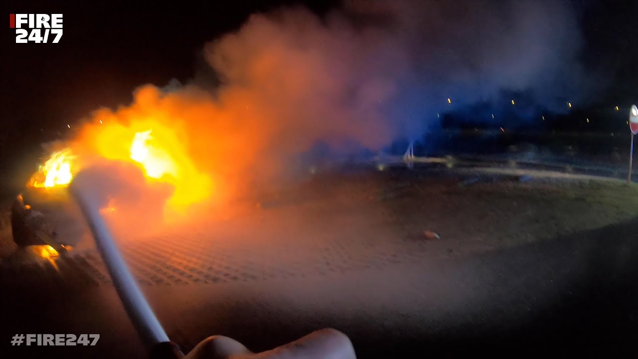 DUTCH FIREFIGHTERS - CAR FIRE