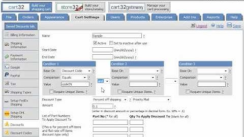 Cart32: Discounts and Discount Codes