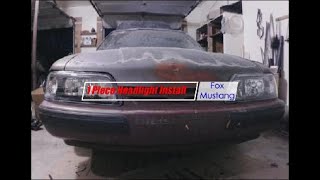 Fox Body Mustang 1 Piece Headlight Install - Project Phoenix