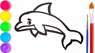 Cara Menggambar Dan Mewarnai Ikan Lumba Lumba Untuk Pemula