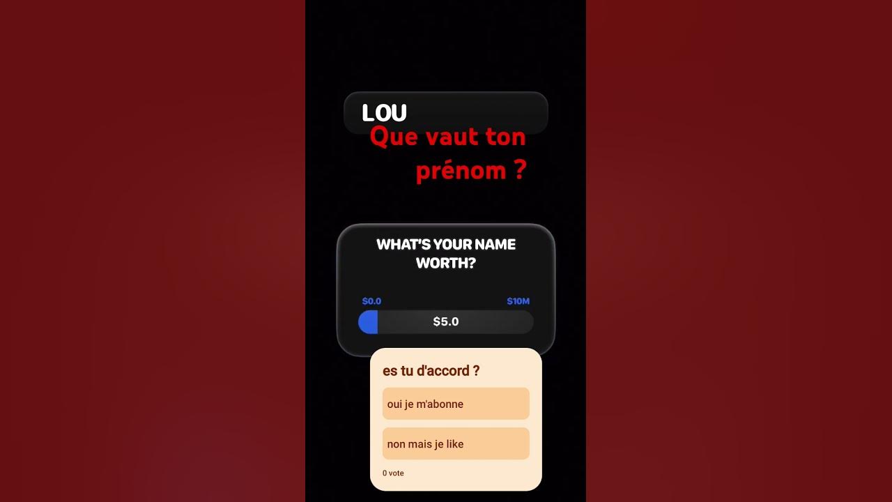 Combien Vaut Ton Prenom Jeu www.youtube.com