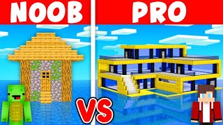 NOOB vs PRO: SURVIVAL HOUSE ON WATER Build Challenge in Minecraft!