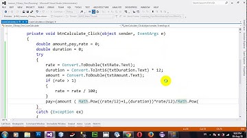 How To Make A Loan Calculator In C# NET 2012