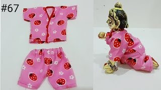 (8-9 No.) लड्डू गोपाल जी का कुर्ता पजामा बनाना सीखें। / How to make Summer dress for laddu gopal screenshot 5