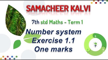 Tn 7th Std Maths Term 1/ Number system / Exercise 1.1 / one mark / Samacheer Kalvi