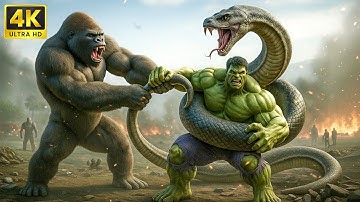 Hulk & Kong vs Giant Serpent 🐍 | Kong Breaks Free in Epic Monster Battle