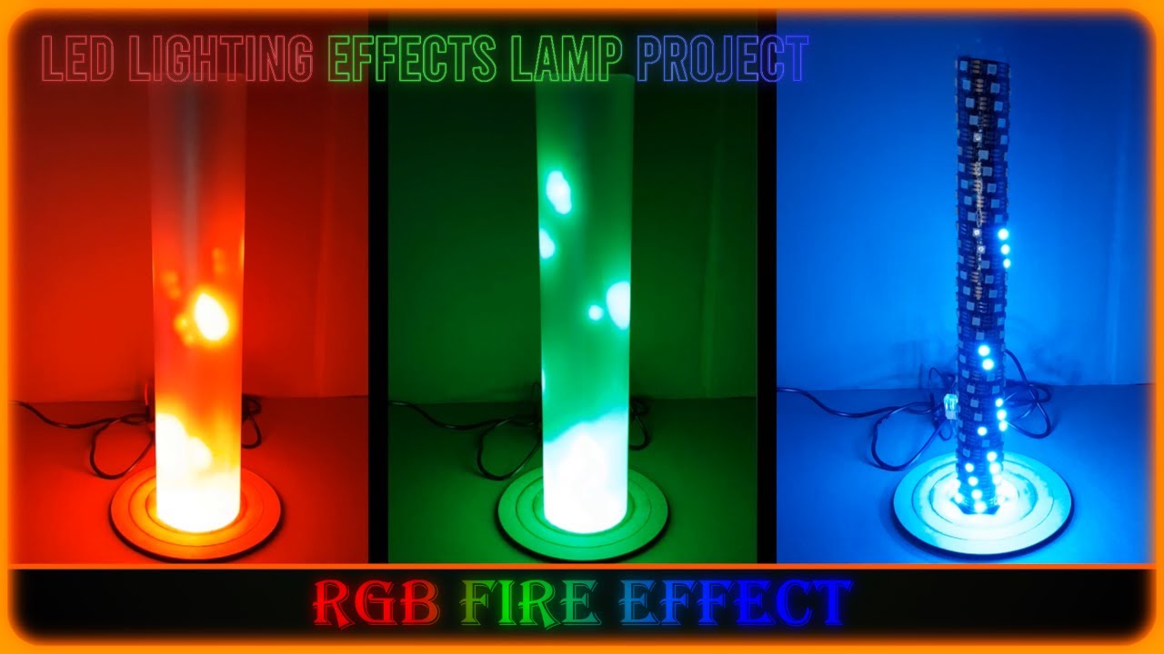LED Tube Desk Lamp Demo RGB Fire Effect YouTube