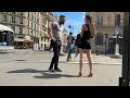 Aprs un tournage il se dtend en allant aborder les filles dans la rue