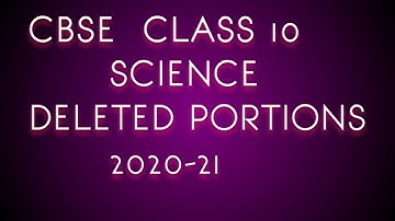 Cbse class 10 science deleted portions updated syllabus 2020-2021
