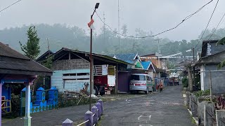 walking in an Indonesian village, romantic and cool atmosphere