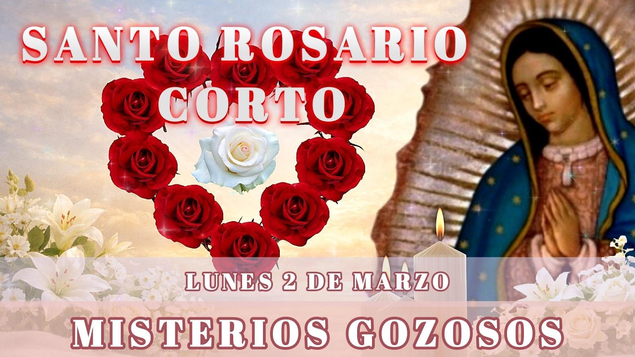 Santo Rosario corto de hoy Lunes 2 de Marzo | Misterios Gozosos 🌹🌷